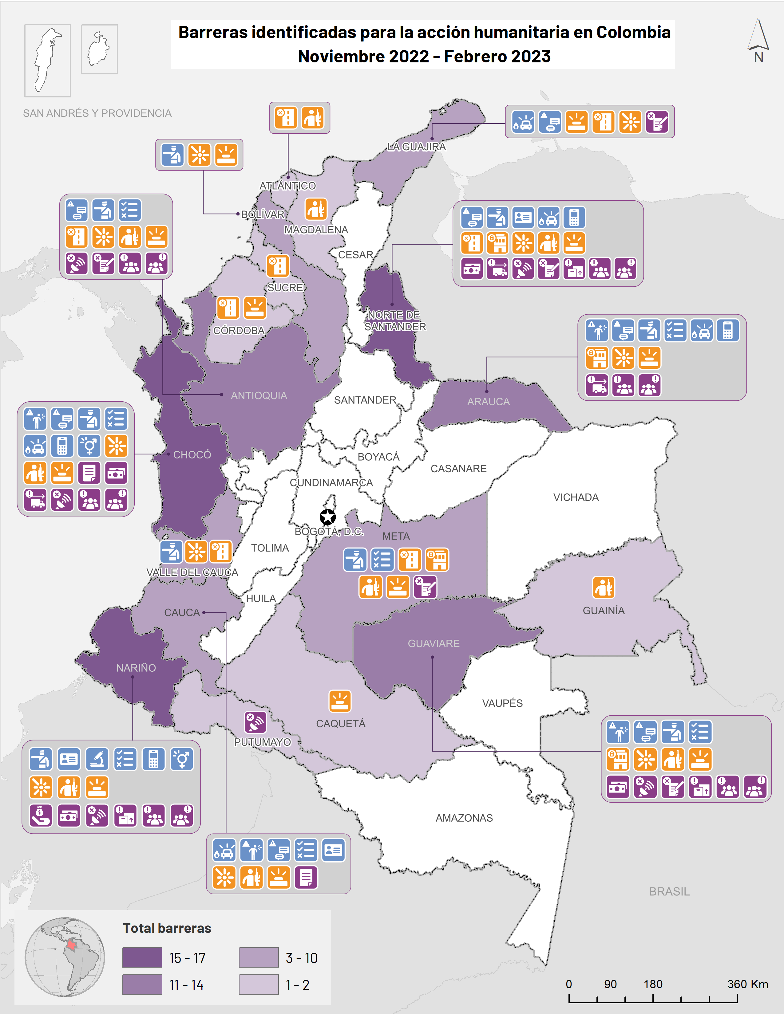 Mapa cualitativo barreras de acceso humanitario